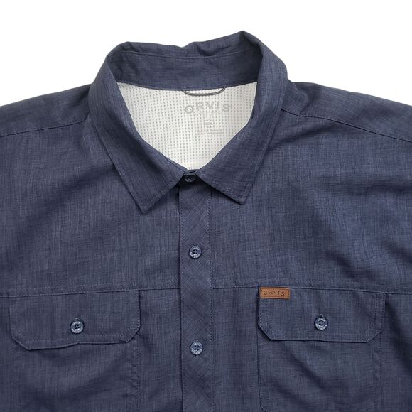 Orvis Tech Shirt Mens XXL Blue Short Sleeve Performance - Picture 4 of 10